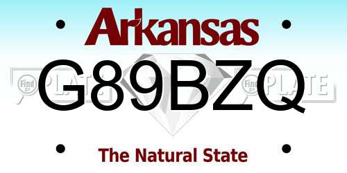 G89BZQ Arkansas License Plate