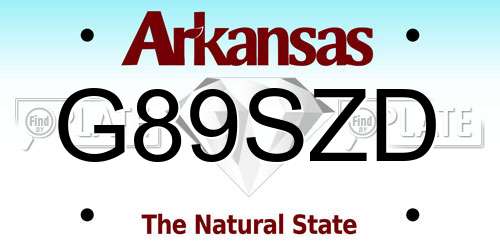 G89SZD Arkansas License Plate