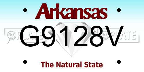 G9128V Arkansas License Plate