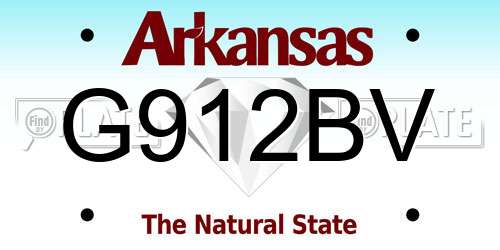 G912BV Arkansas License Plate
