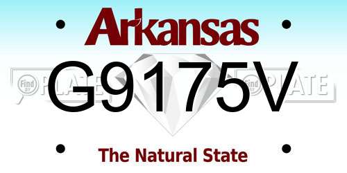 G9175V Arkansas License Plate