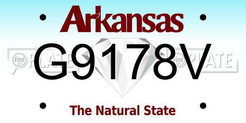 G9178V Arkansas License Plate