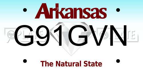 G91GVN Arkansas License Plate