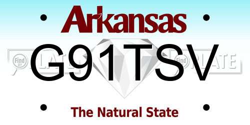 G91TSV Arkansas License Plate