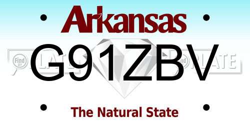 G91ZBV Arkansas License Plate