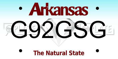 G92GSG Arkansas License Plate