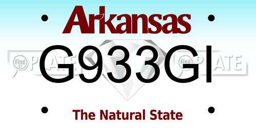 G933GI Arkansas License Plate