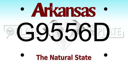G9556D Arkansas License Plate