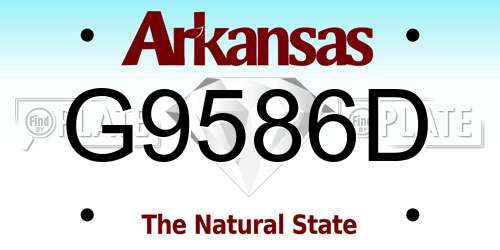 G9586D Arkansas License Plate