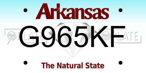 G965KF Arkansas License Plate