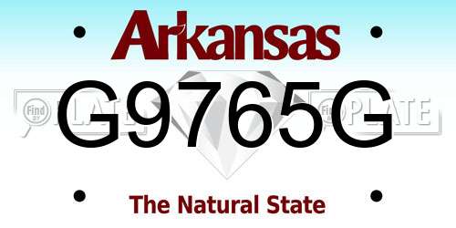 G9765G Arkansas License Plate