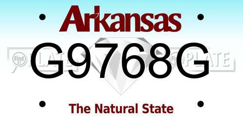 G9768G Arkansas License Plate