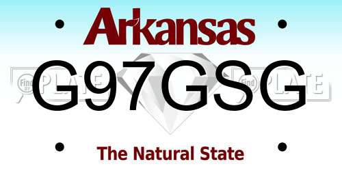 G97GSG Arkansas License Plate