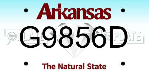 G9856D Arkansas License Plate