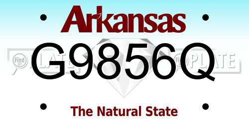 G9856Q Arkansas License Plate