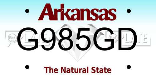 G985GD Arkansas License Plate