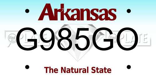 G985GO Arkansas License Plate