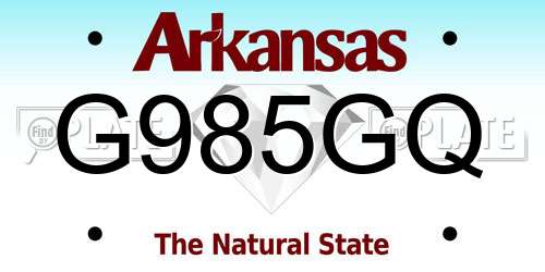 G985GQ Arkansas License Plate