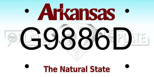 G9886D Arkansas License Plate