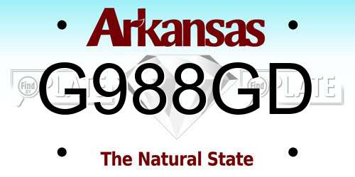 G988GD Arkansas License Plate