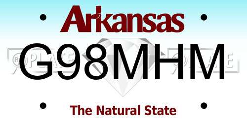 G98MHM Arkansas License Plate