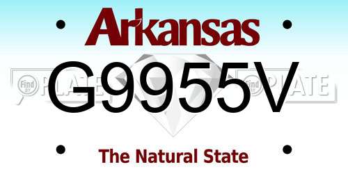 G9955V Arkansas License Plate