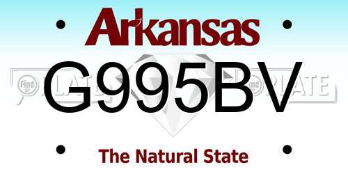 G995BV Arkansas License Plate