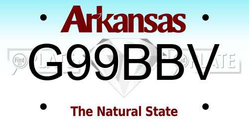 G99BBV Arkansas License Plate