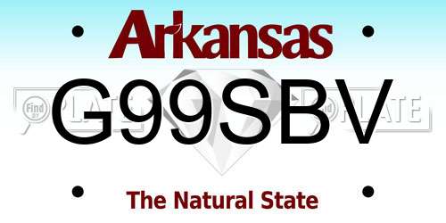 G99SBV Arkansas License Plate