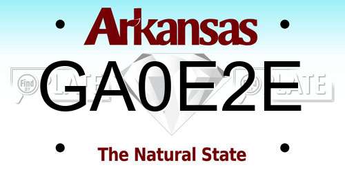 GA0E2E Arkansas License Plate