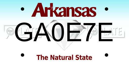 GA0E7E Arkansas License Plate