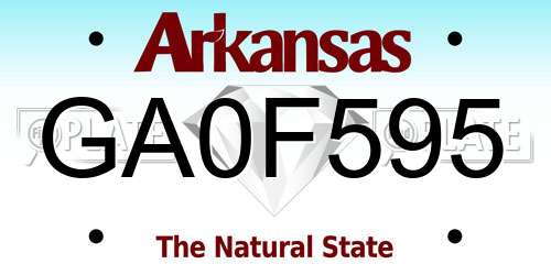GA0F595 Arkansas License Plate