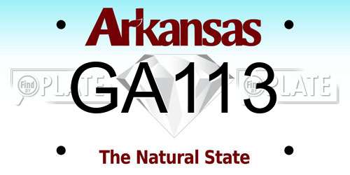 GA113 Arkansas License Plate