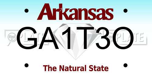GA1T3O Arkansas License Plate