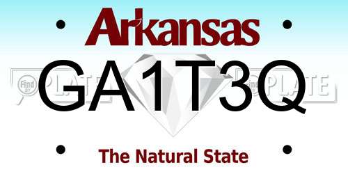 GA1T3Q Arkansas License Plate