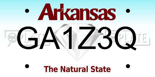 GA1Z3Q Arkansas License Plate