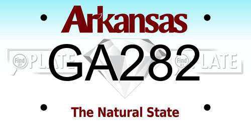 GA282 Arkansas License Plate