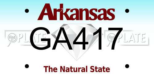 GA417 Arkansas License Plate