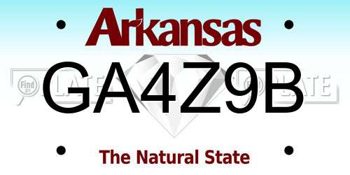 GA4Z9B Arkansas License Plate