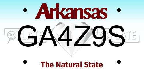 GA4Z9S Arkansas License Plate