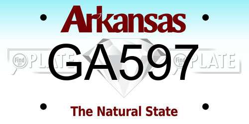 GA597 Arkansas License Plate