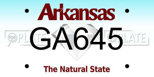 GA645 Arkansas License Plate