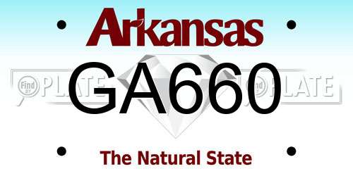 GA660 Arkansas License Plate