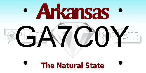 GA7C0Y Arkansas License Plate