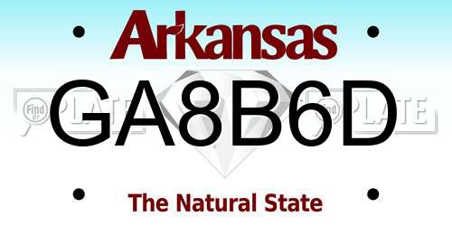 GA8B6D Arkansas License Plate