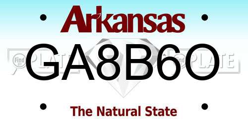 GA8B6O Arkansas License Plate
