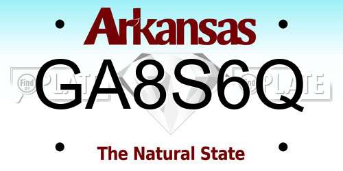 GA8S6Q Arkansas License Plate