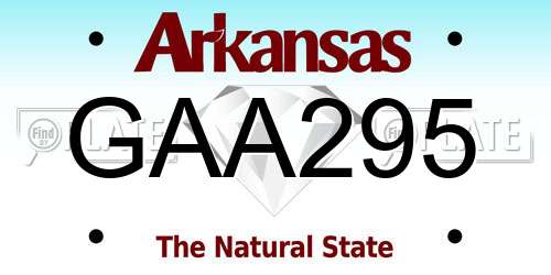 GAA295 Arkansas License Plate