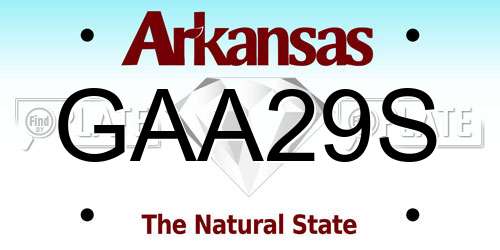 GAA29S Arkansas License Plate
