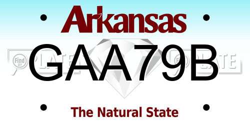 GAA79B Arkansas License Plate
